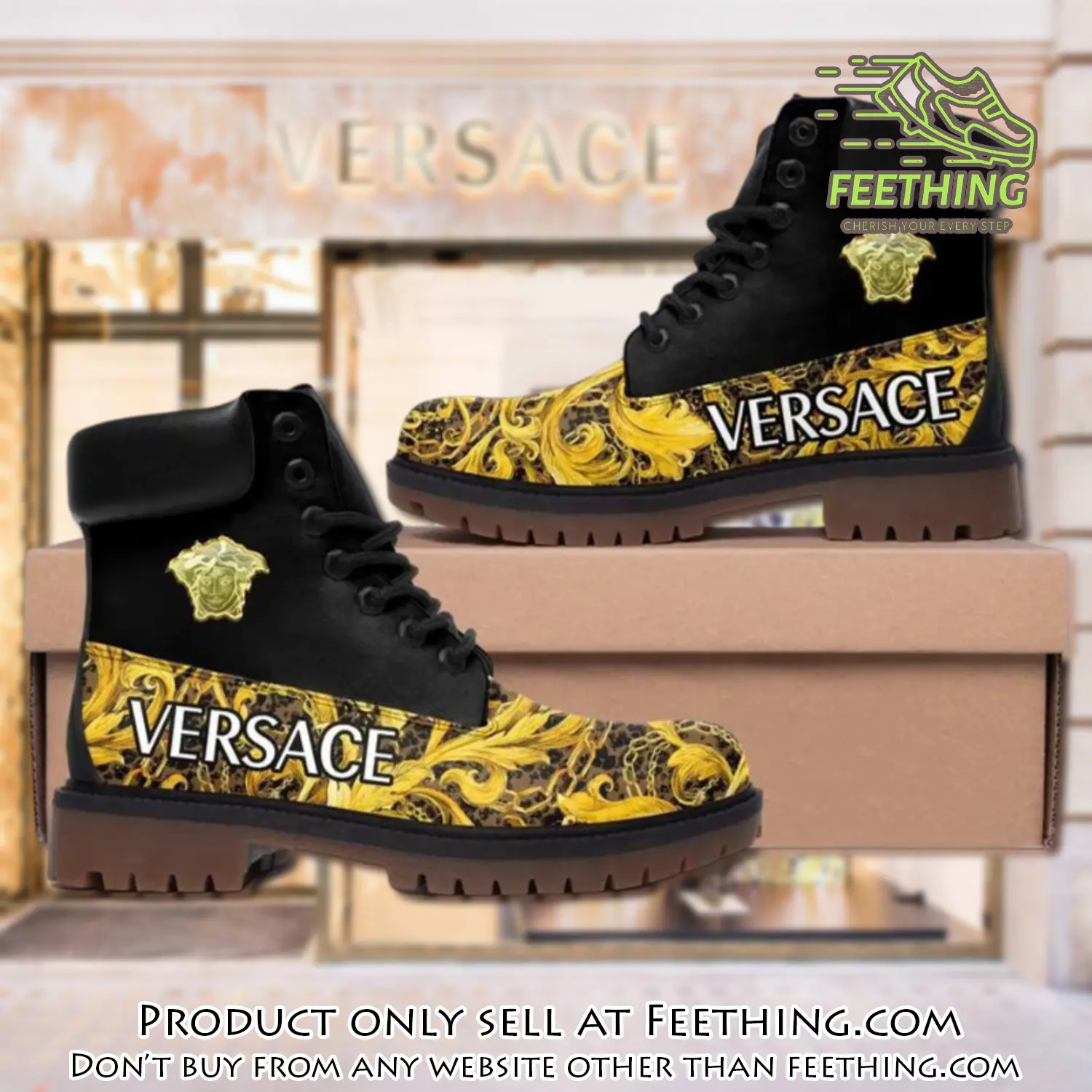 Versace medusa golden luxury brand boots premium gifts for men women ft3557360